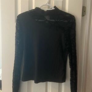 Black mesh top